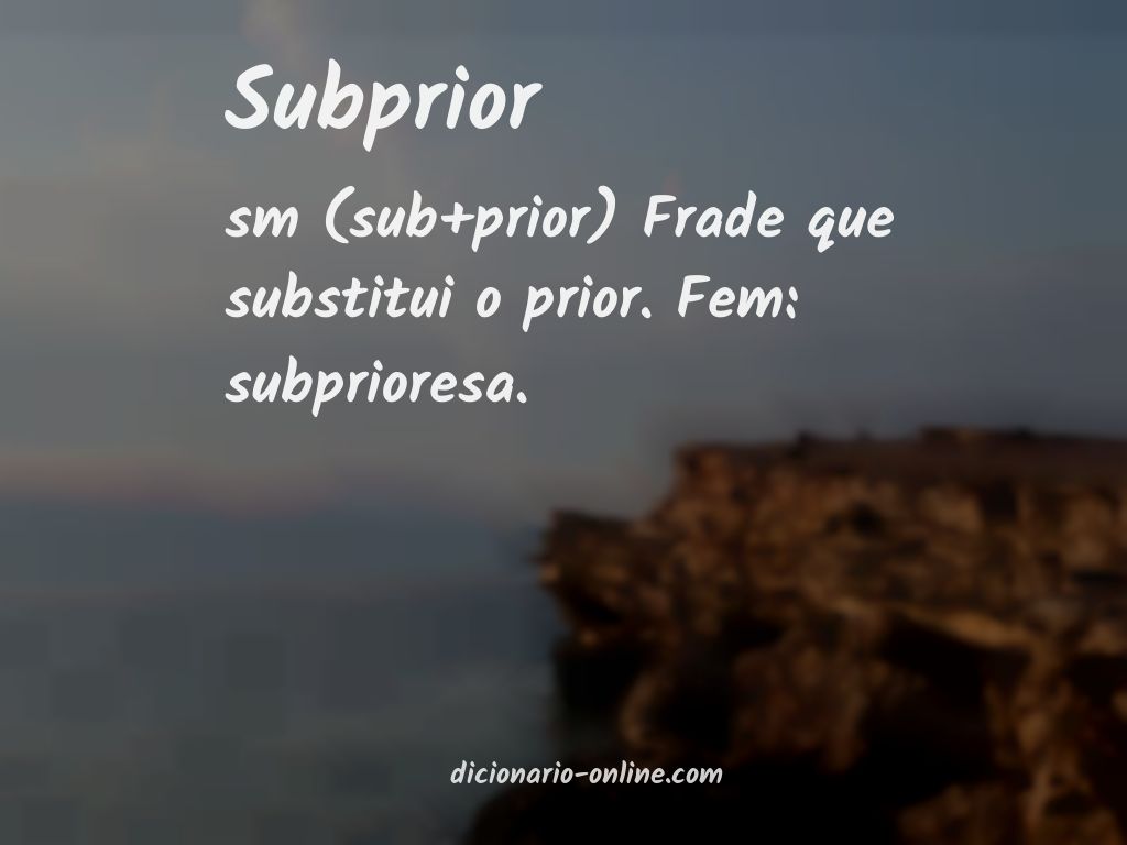 Significado de subprior