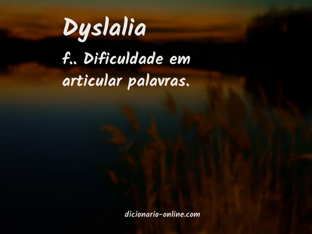 Significado de dyslalia