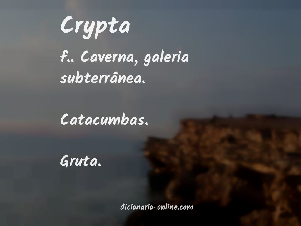 Significado de crypta