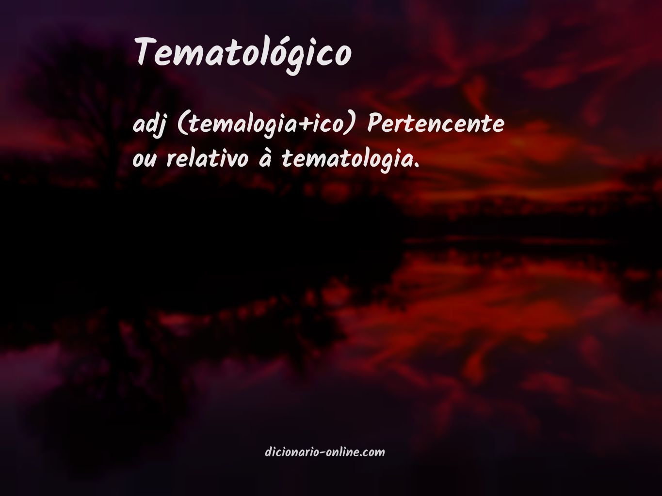 Significado de tematológico