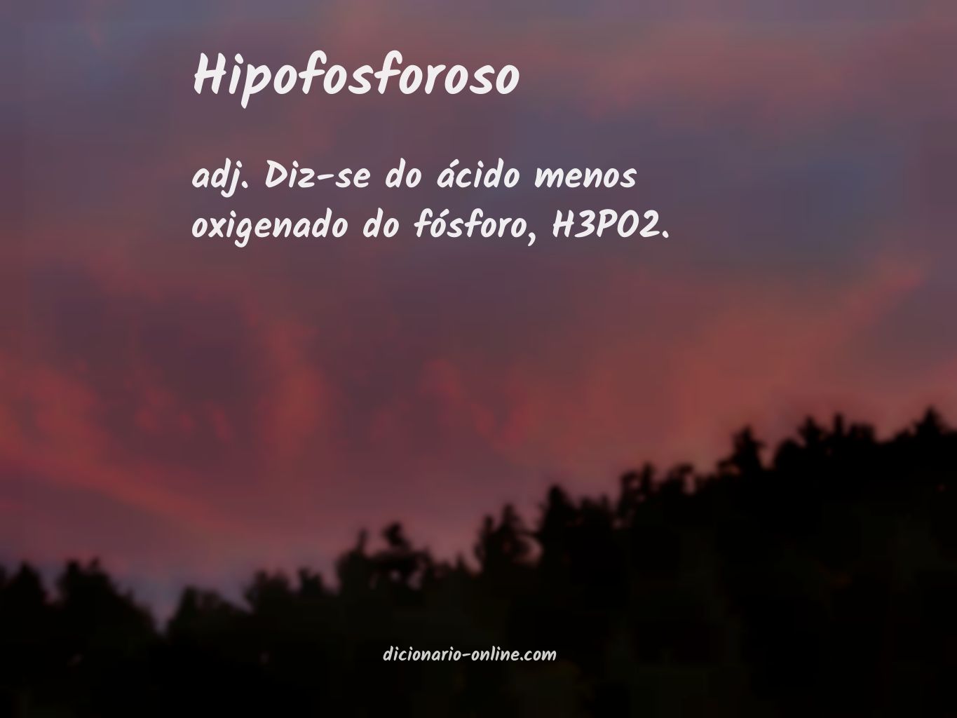 Significado de hipofosforoso