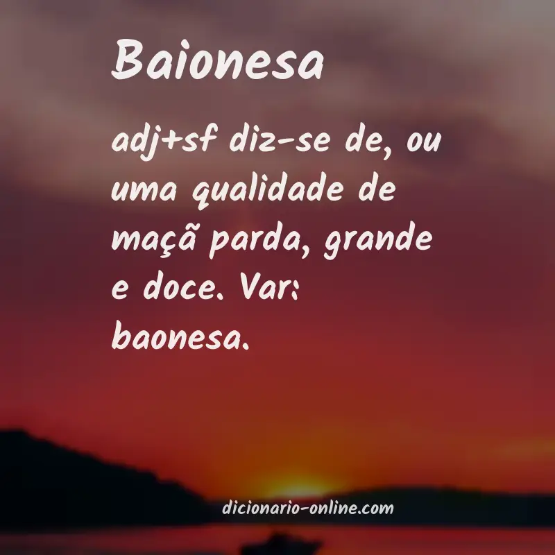 Significado de baionesa