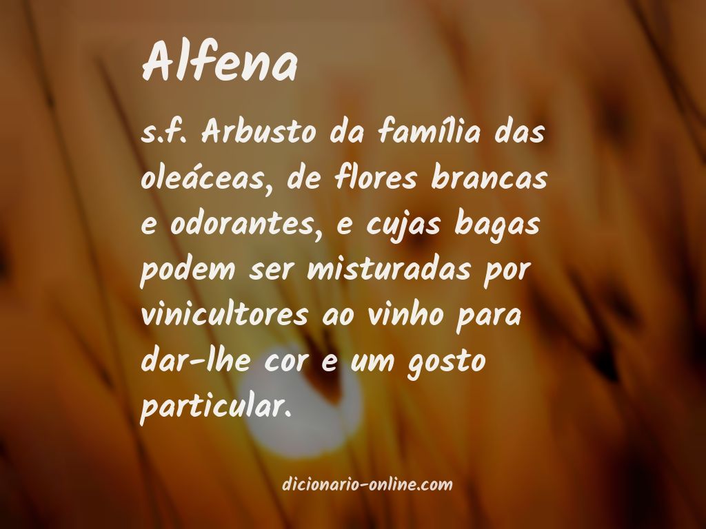 Significado de alfena