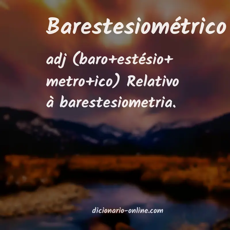 Significado de barestesiométrico