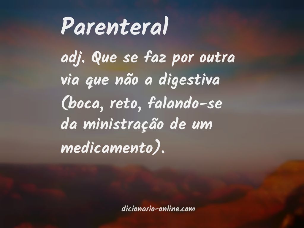 Significado de parenteral