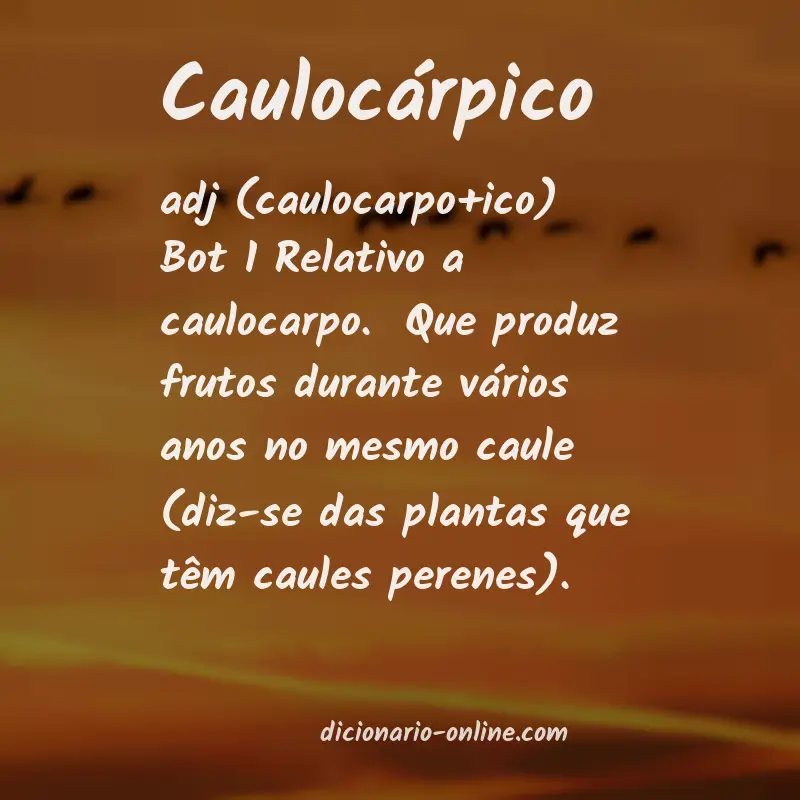 Significado de caulocárpico