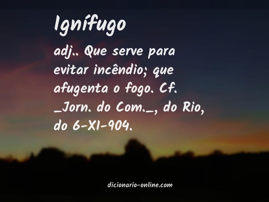 Significado de ignífugo