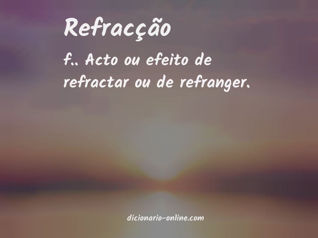 Significado de refracção