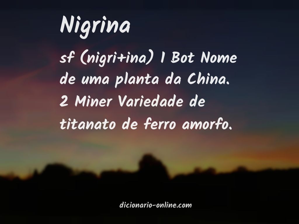 Significado de nigrina