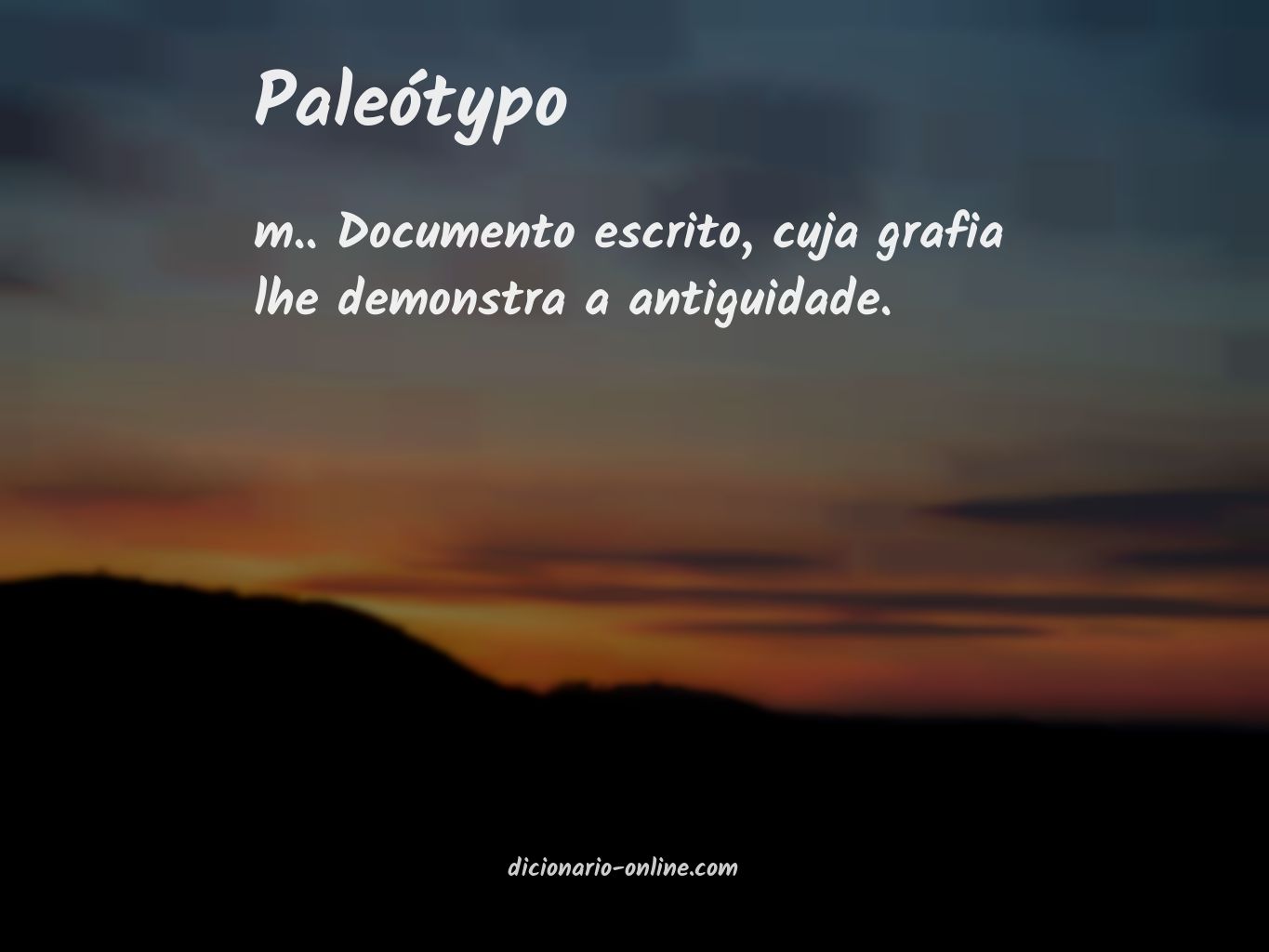 Significado de paleótypo