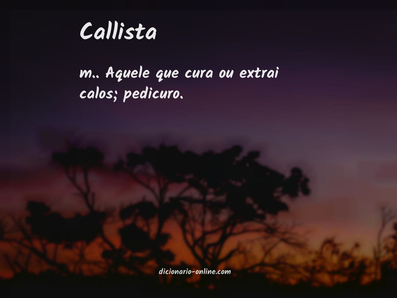 Significado de callista