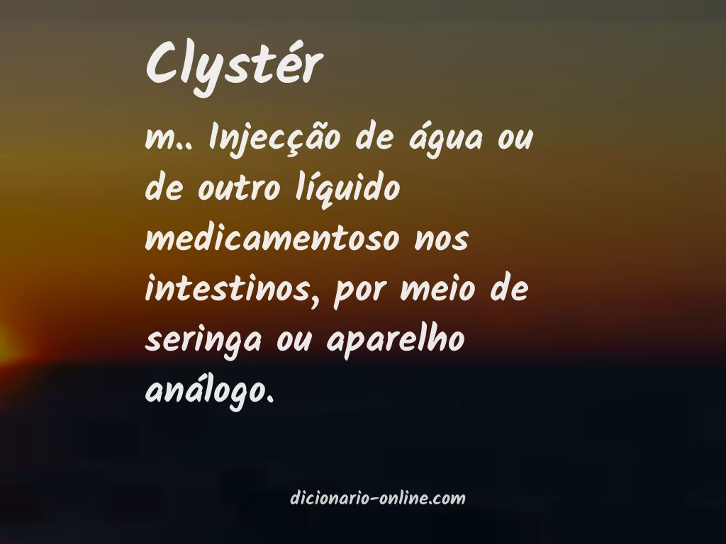 Significado de clystér