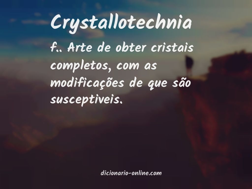 Significado de crystallotechnia