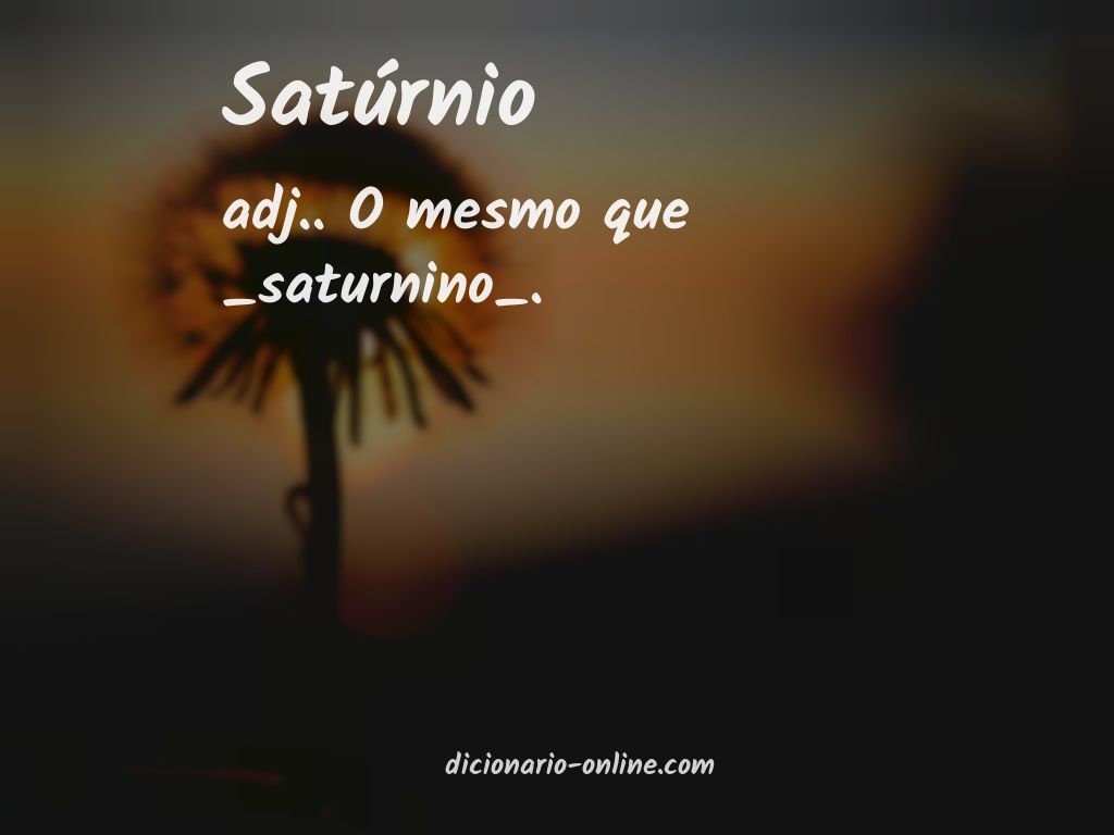 Significado de satúrnio