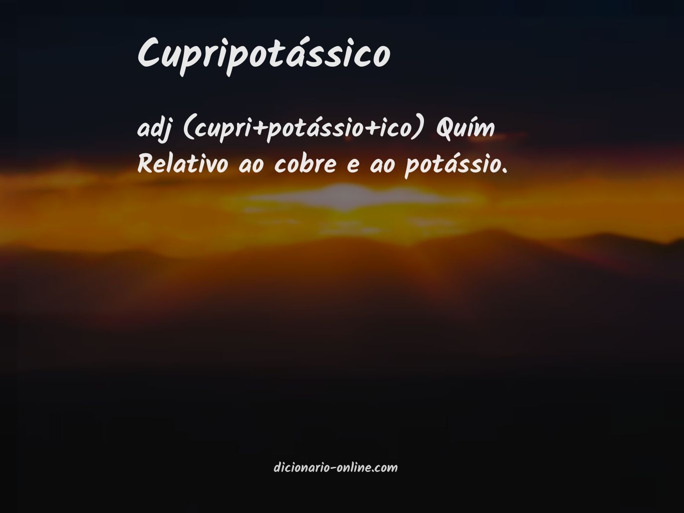 Significado de cupripotássico