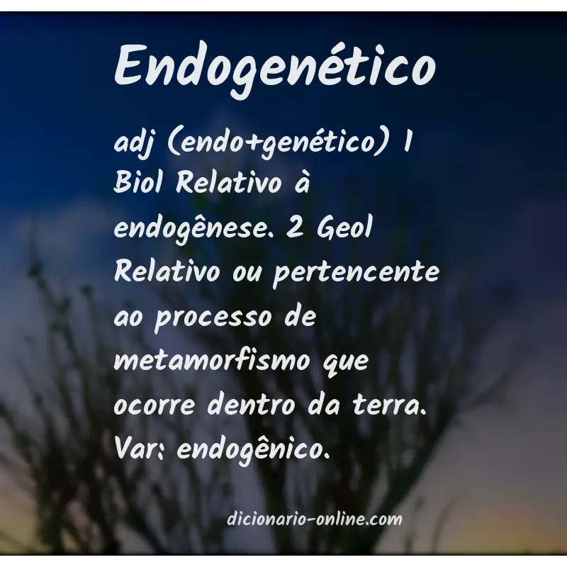 Significado de endogenético