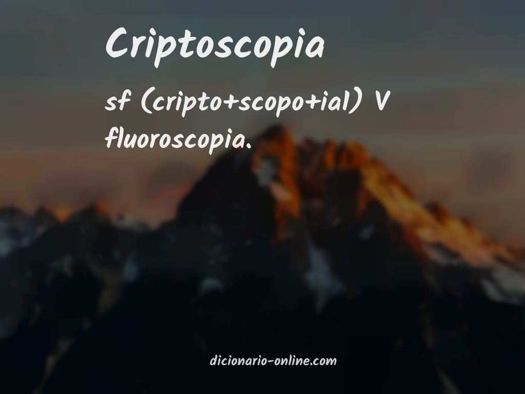 Significado de criptoscopia