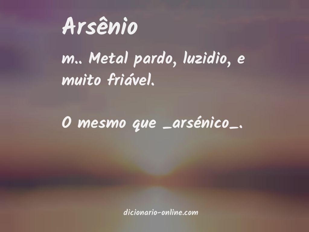 Significado de arsênio