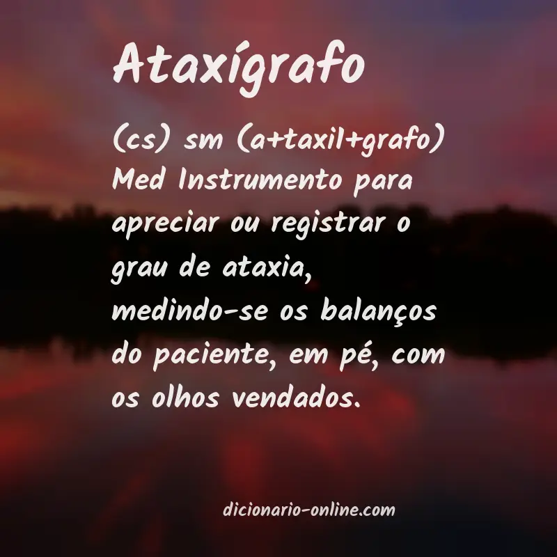 Significado de ataxígrafo