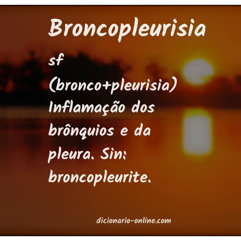 Significado de broncopleurisia