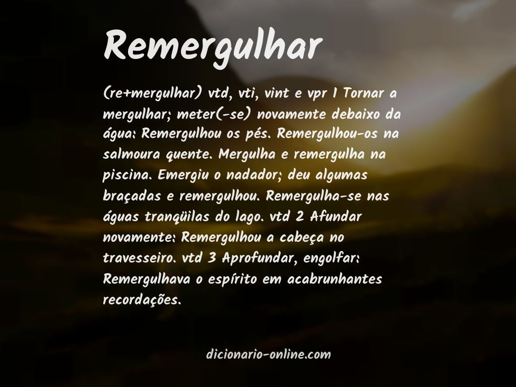 Significado de remergulhar