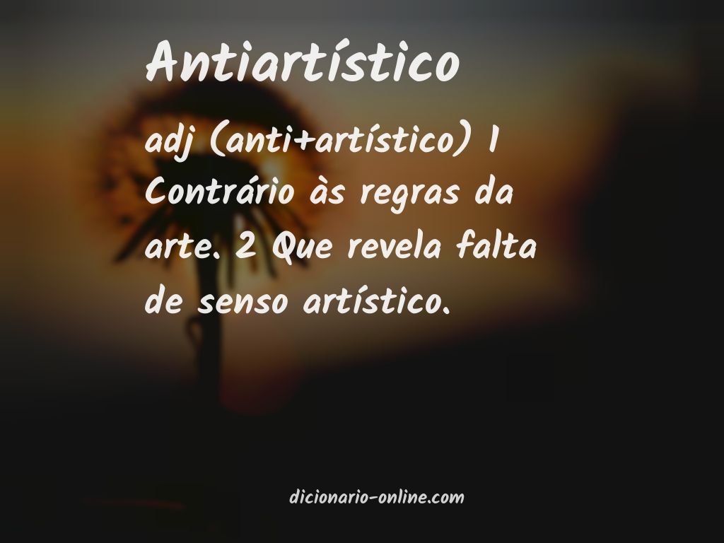 Significado de antiartístico