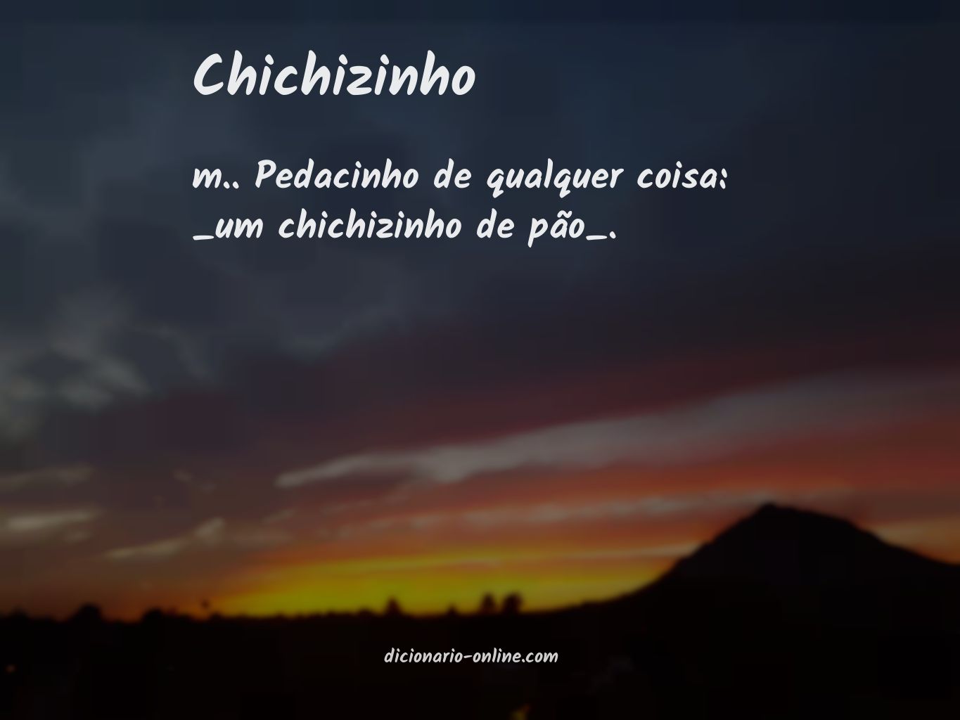 Significado de chichizinho