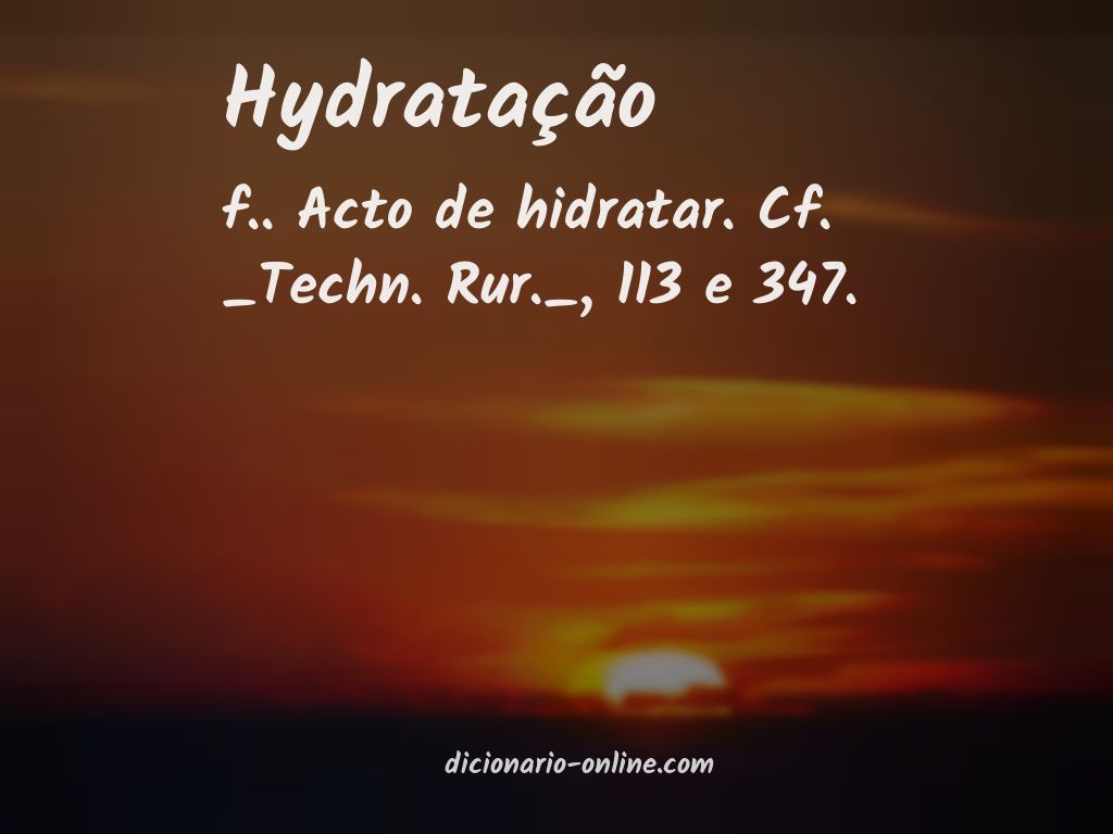 Significado de hydratação