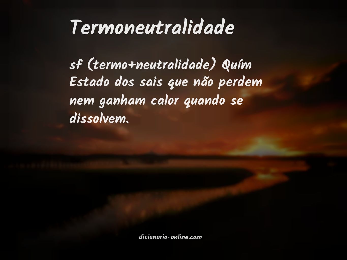 Significado de termoneutralidade