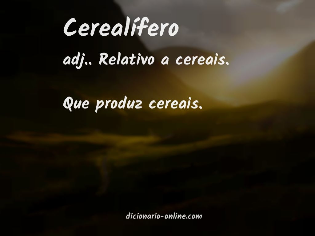 Significado de cerealífero