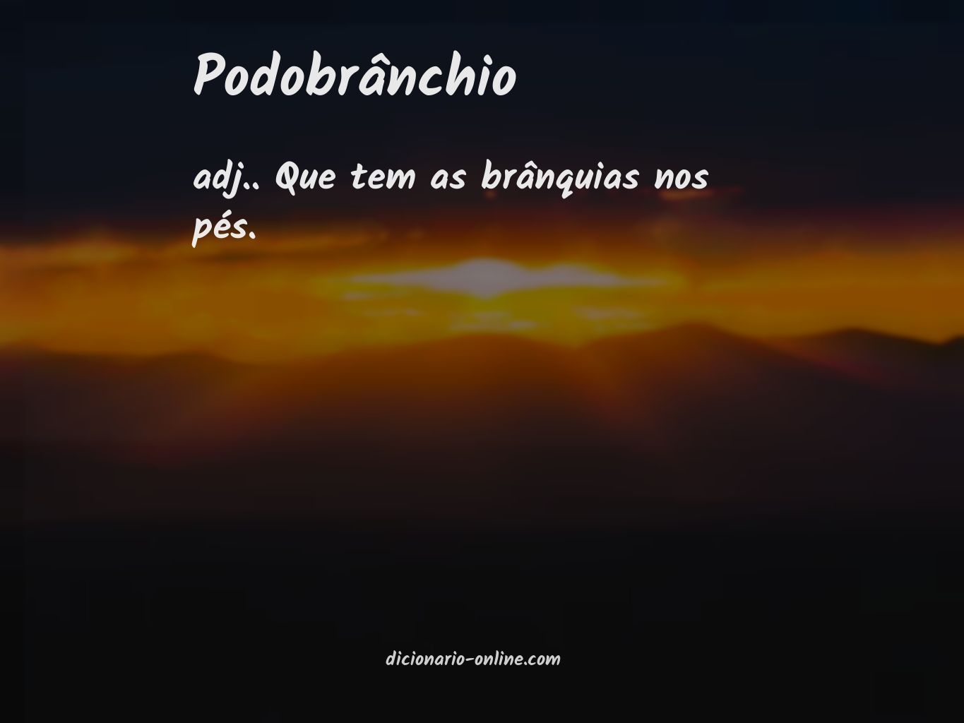 Significado de podobrânchio