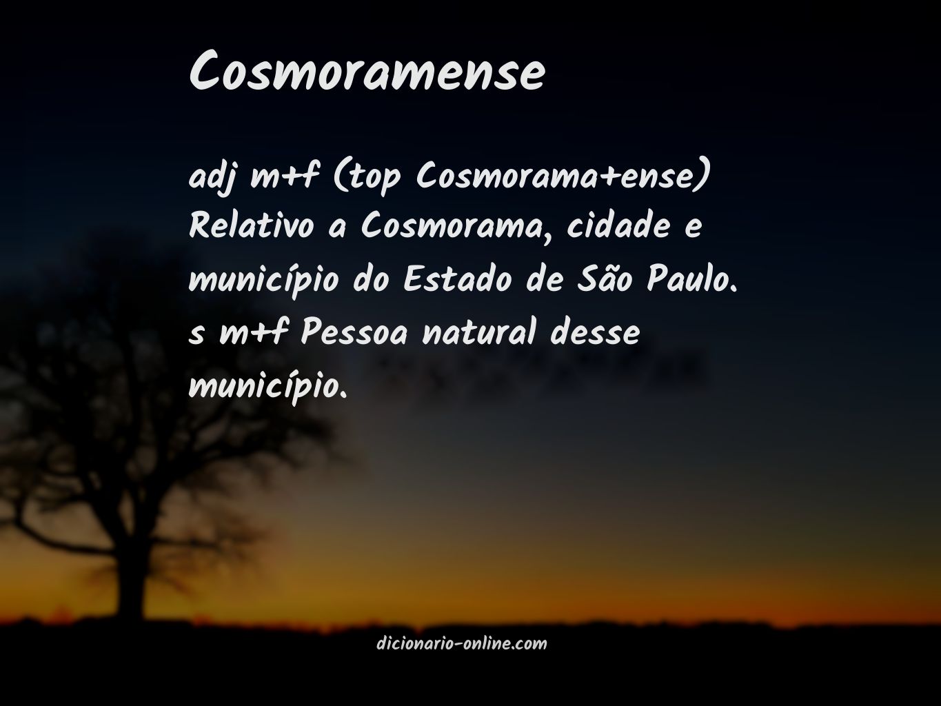 Significado de cosmoramense