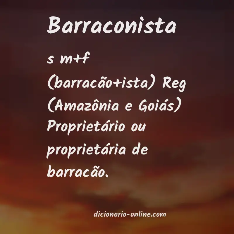 Significado de barraconista