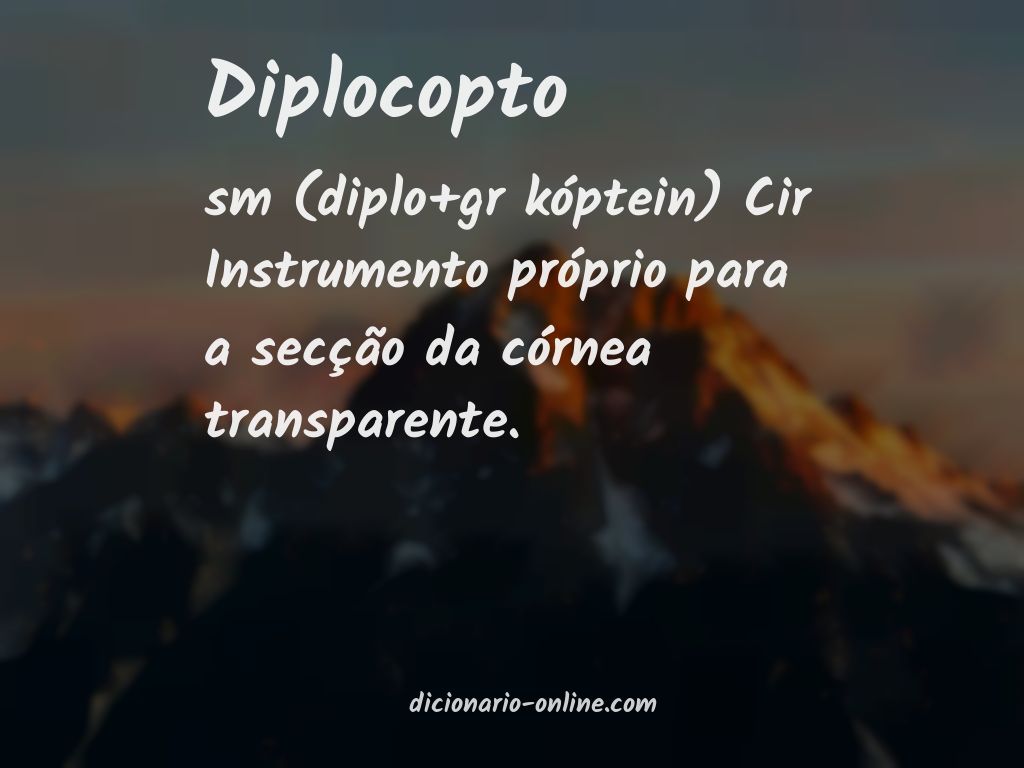 Significado de diplocopto