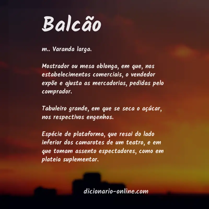 Significado de balcão