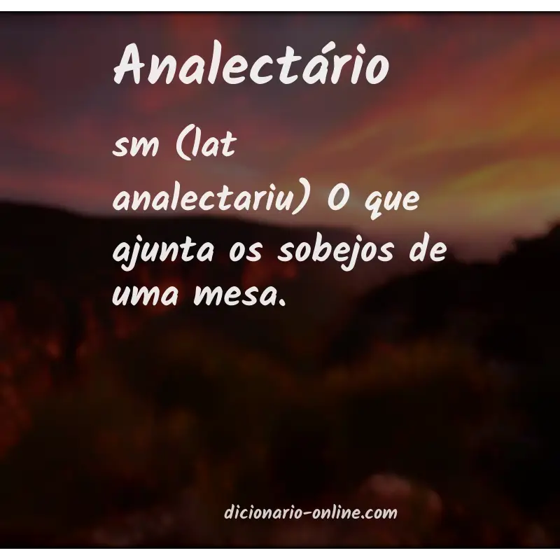 Significado de analectário