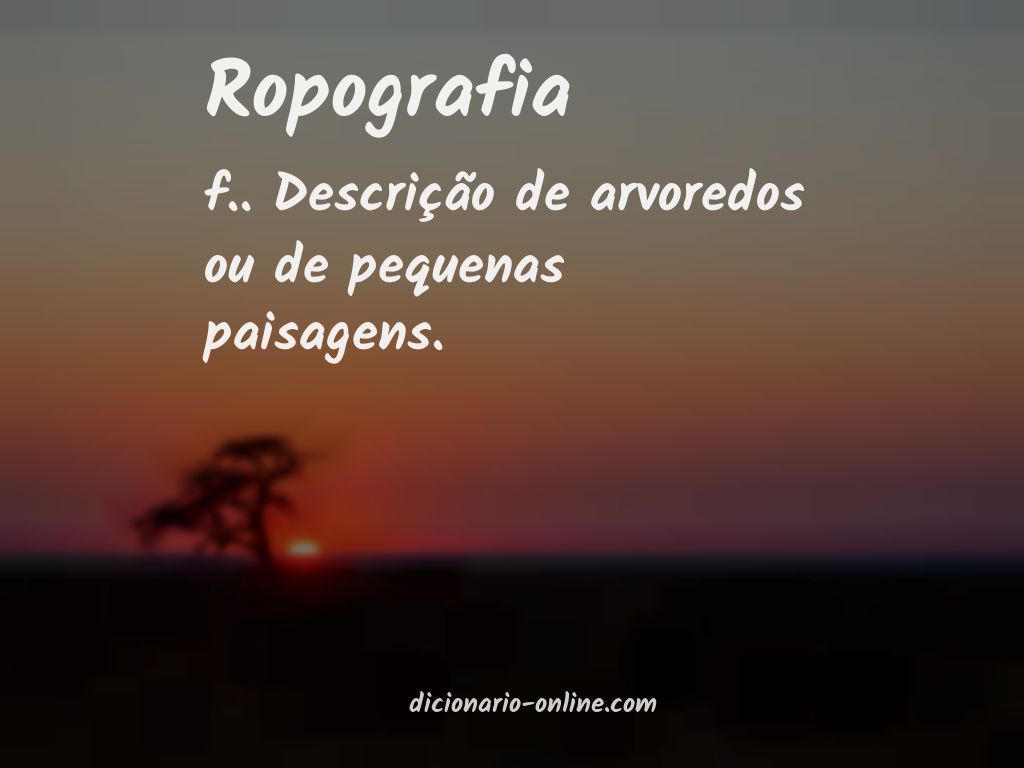 Significado de ropografia