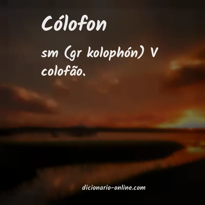 Significado de cólofon