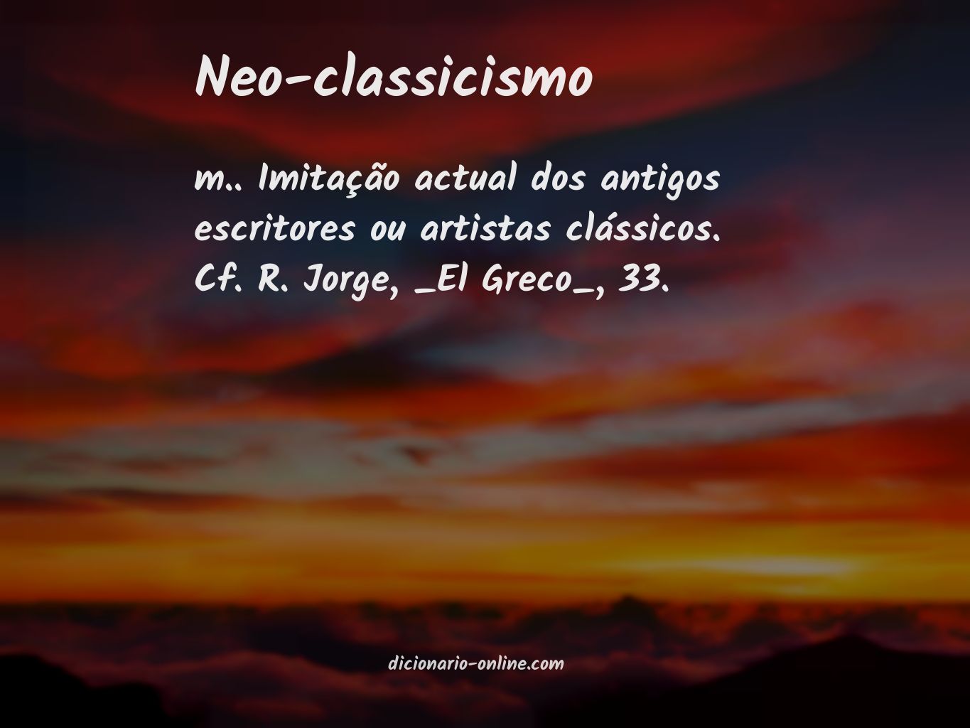 Significado de neo-classicismo