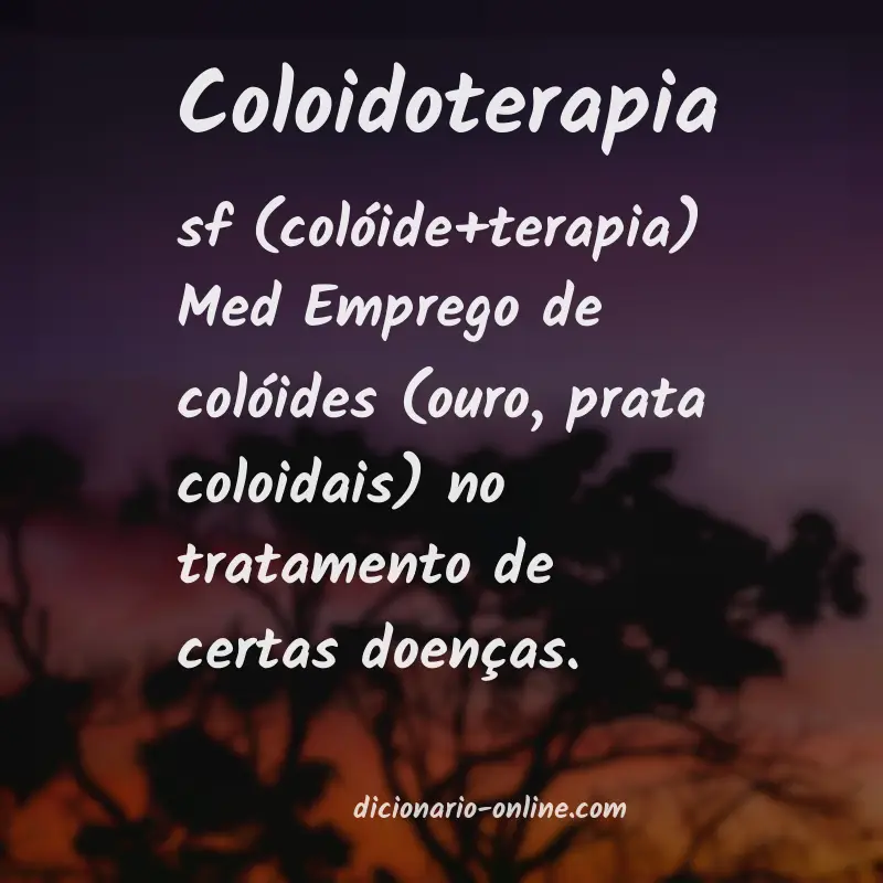 Significado de coloidoterapia