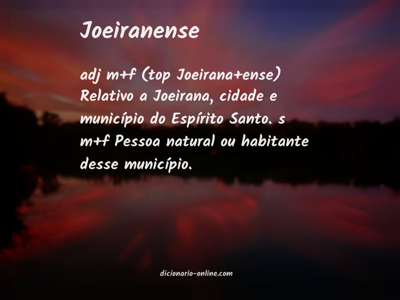 Significado de joeiranense