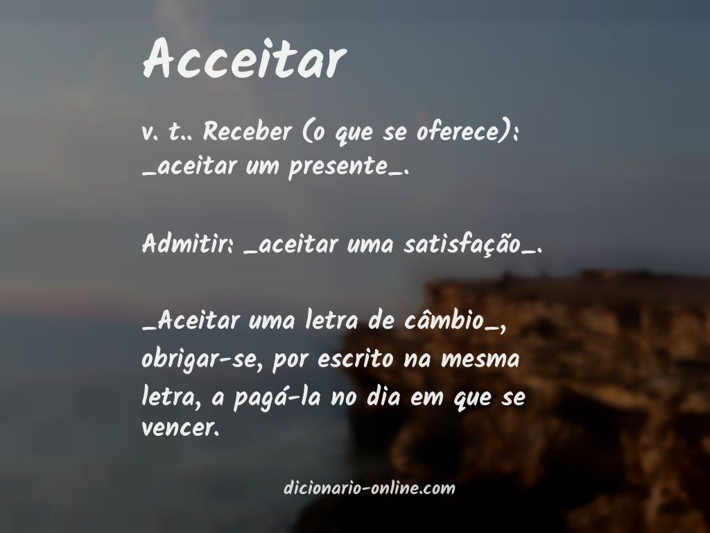 Significado de acceitar