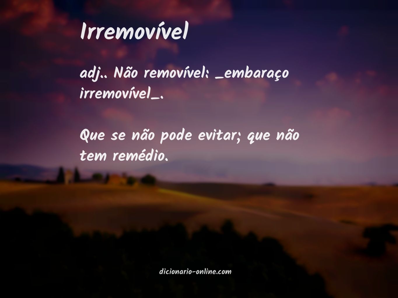 Significado de irremovível