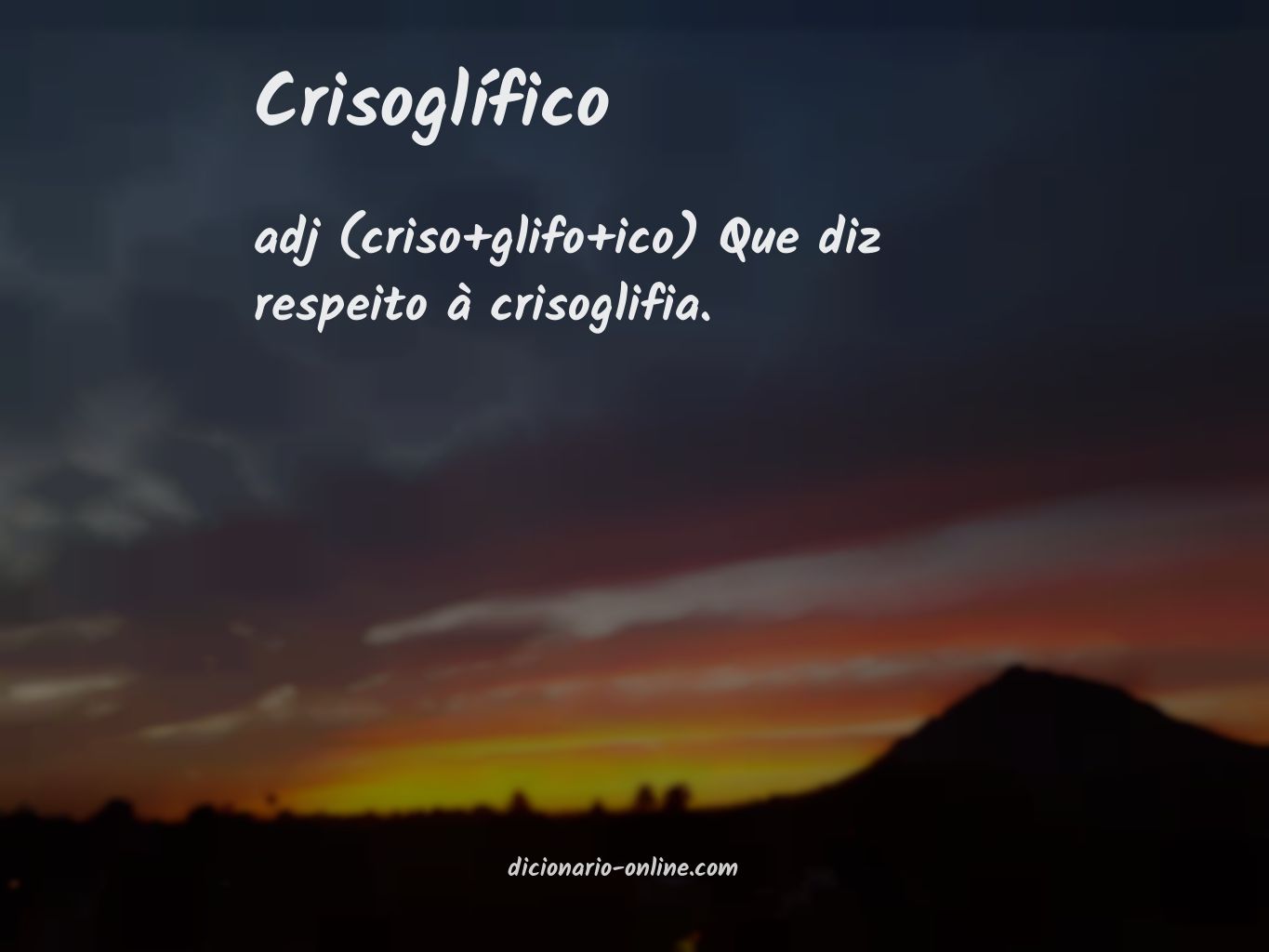 Significado de crisoglífico