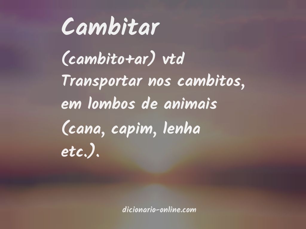 Significado de cambitar