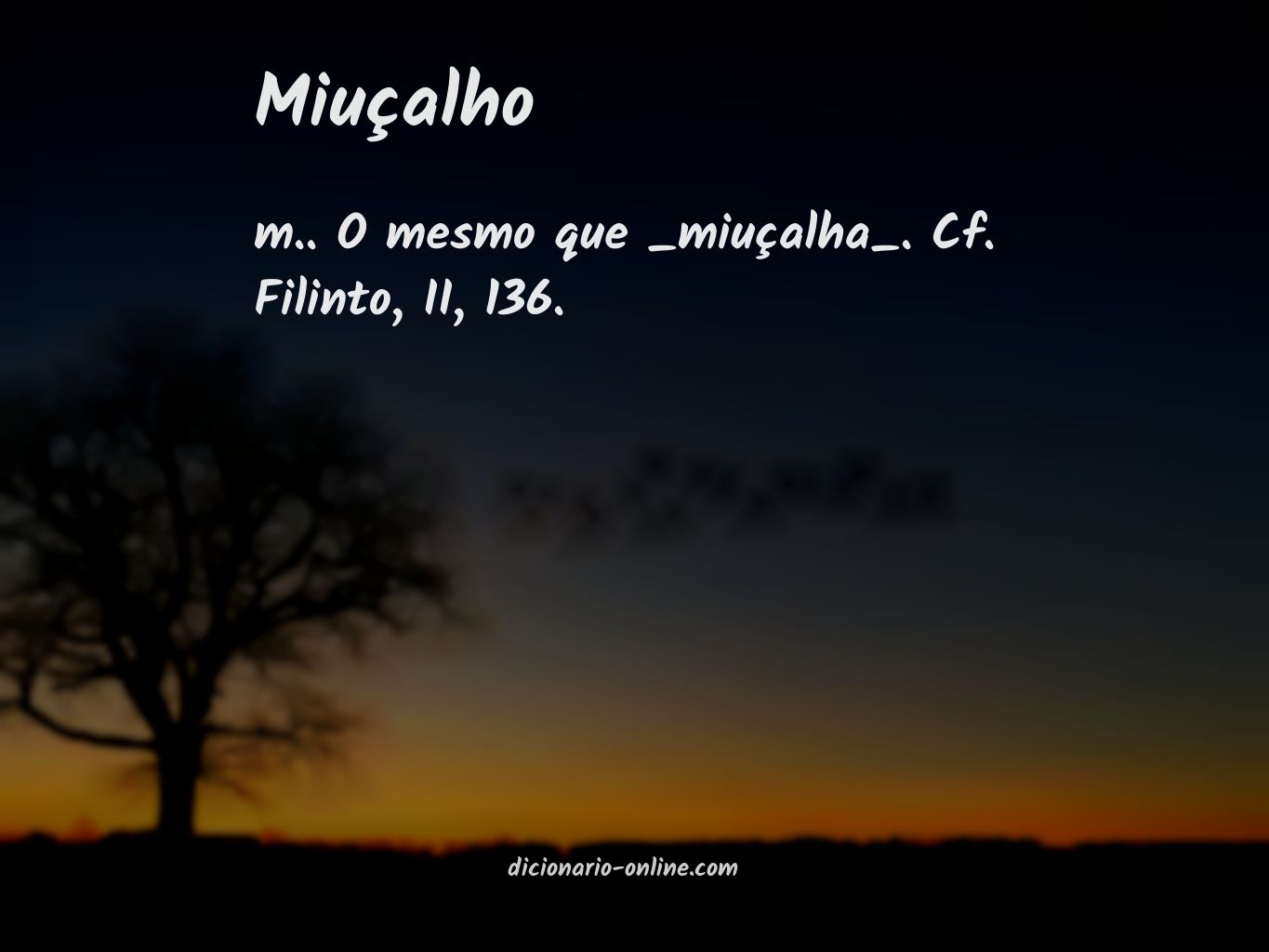 Significado de miuçalho