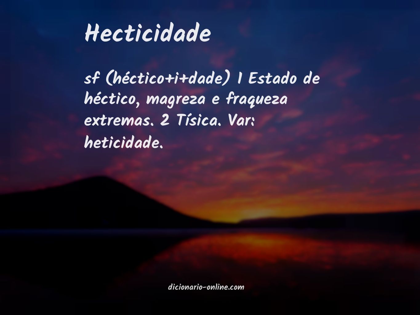 Significado de hecticidade