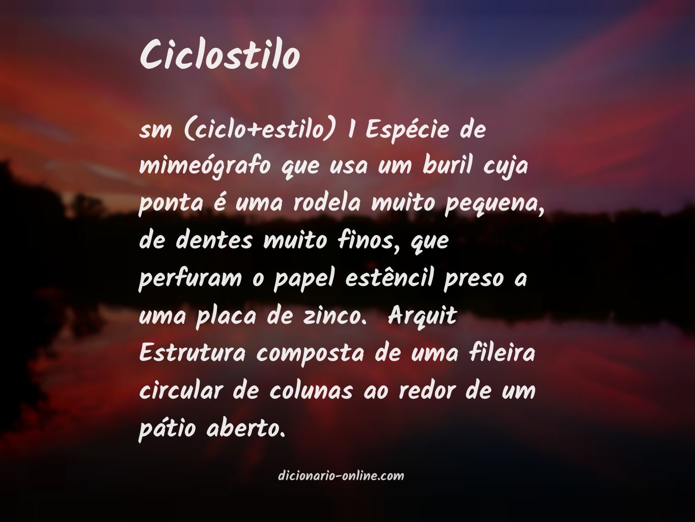 Significado de ciclostilo