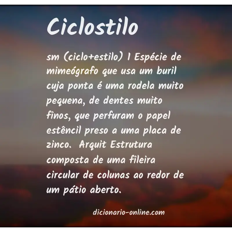 Significado de ciclostilo