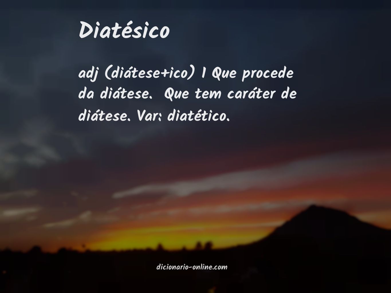 Significado de diatésico